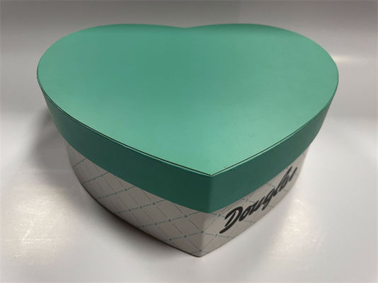 CMYK sztywny pudełko podarunkowe zielone pudełko kartonowe w kształcie serca zamknięcie magnetyczne