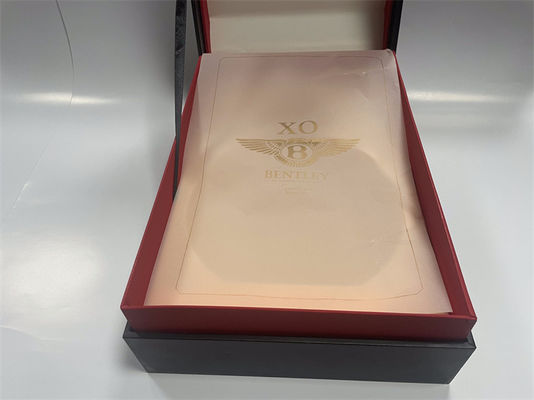 Zamknięcie z zawiasami Red Wine Box Luxury Wine Gift Box z satenową podszewką